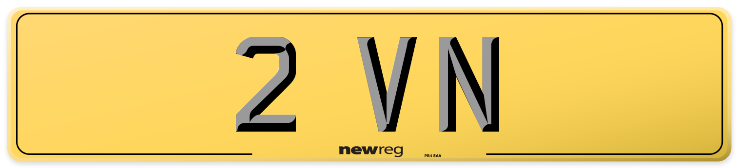 2 VN Rear Number Plate