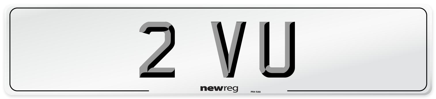 2 VU Front Number Plate