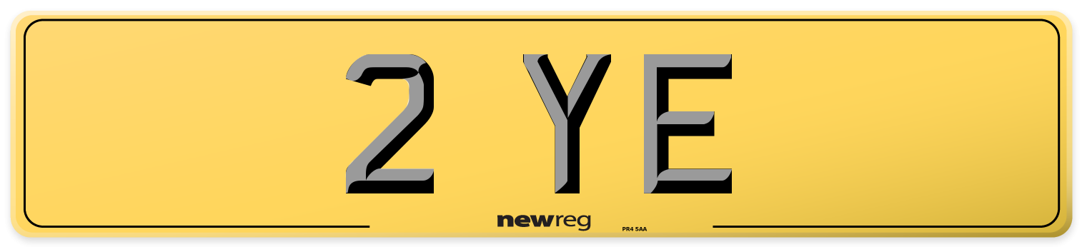 2 YE Rear Number Plate