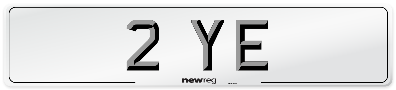 2 YE Front Number Plate