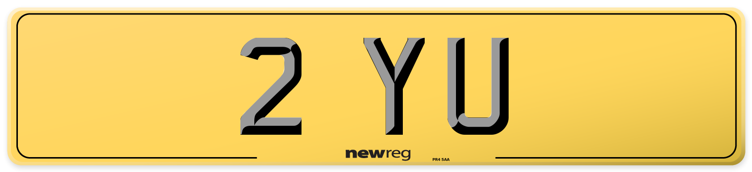 2 YU Rear Number Plate