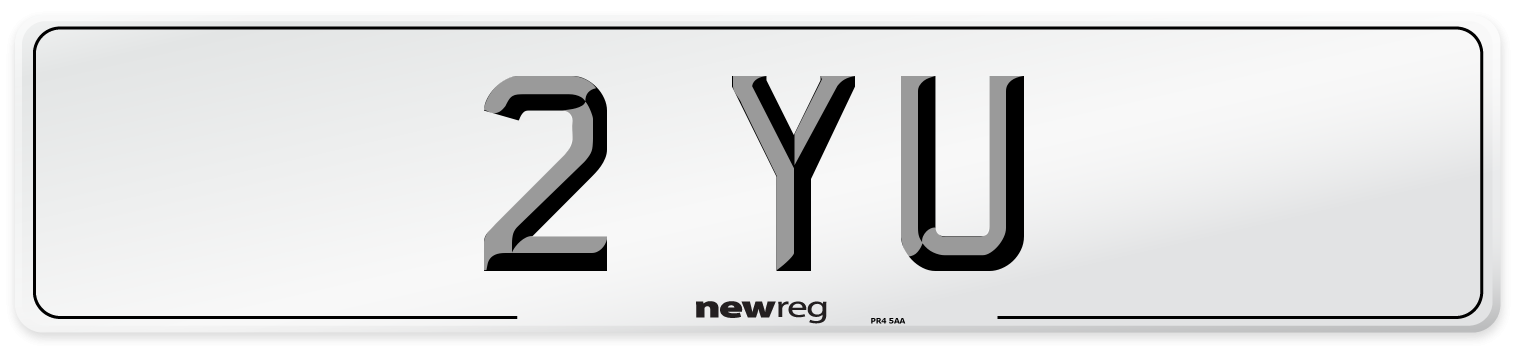 2 YU Front Number Plate