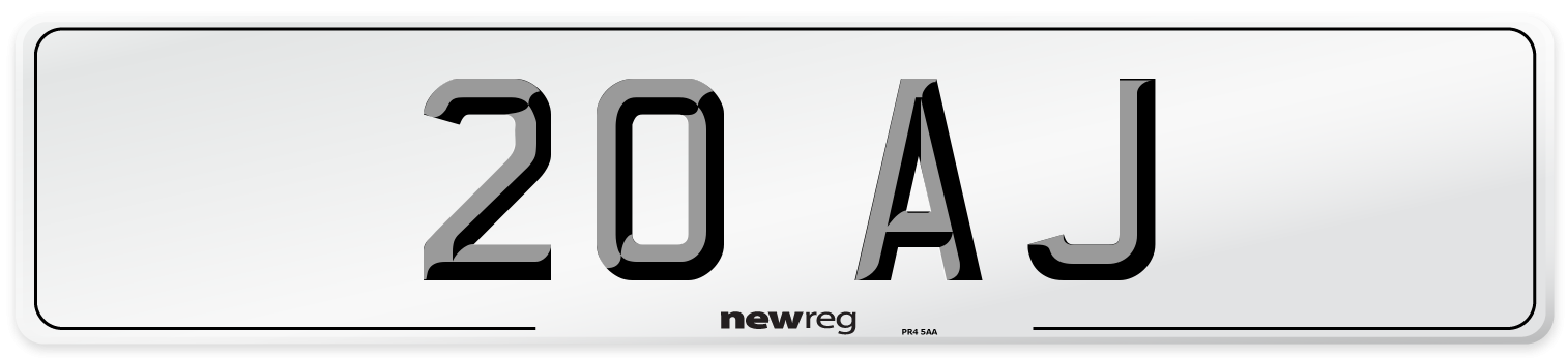 20 AJ Front Number Plate