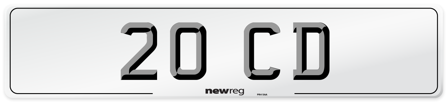 20 CD Front Number Plate