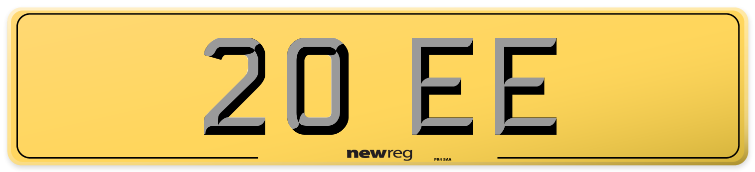 20 EE Rear Number Plate