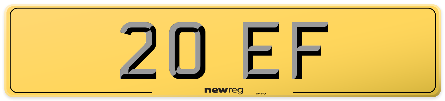 20 EF Rear Number Plate