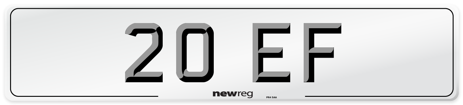 20 EF Front Number Plate