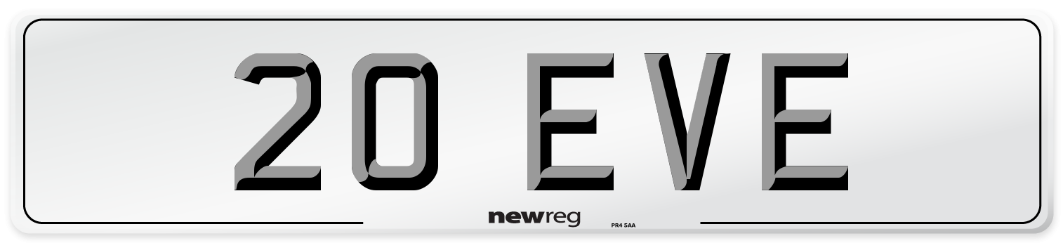 20 EVE Front Number Plate