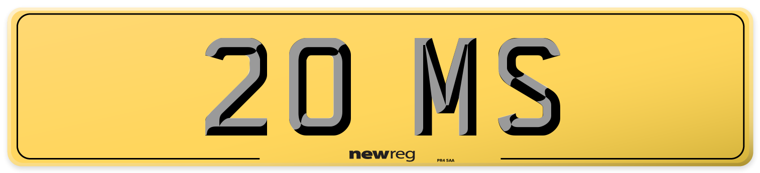 20 MS Rear Number Plate
