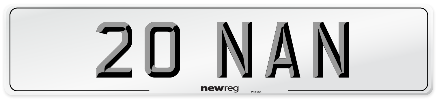 20 NAN Front Number Plate