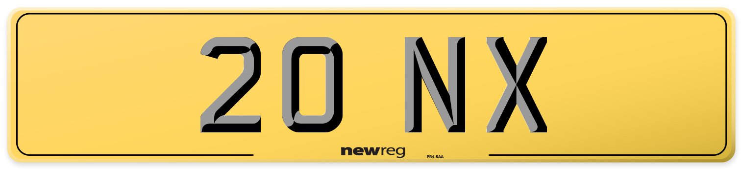 20 NX Rear Number Plate