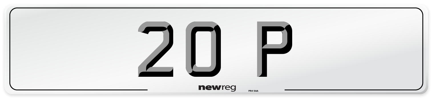 20 P Front Number Plate
