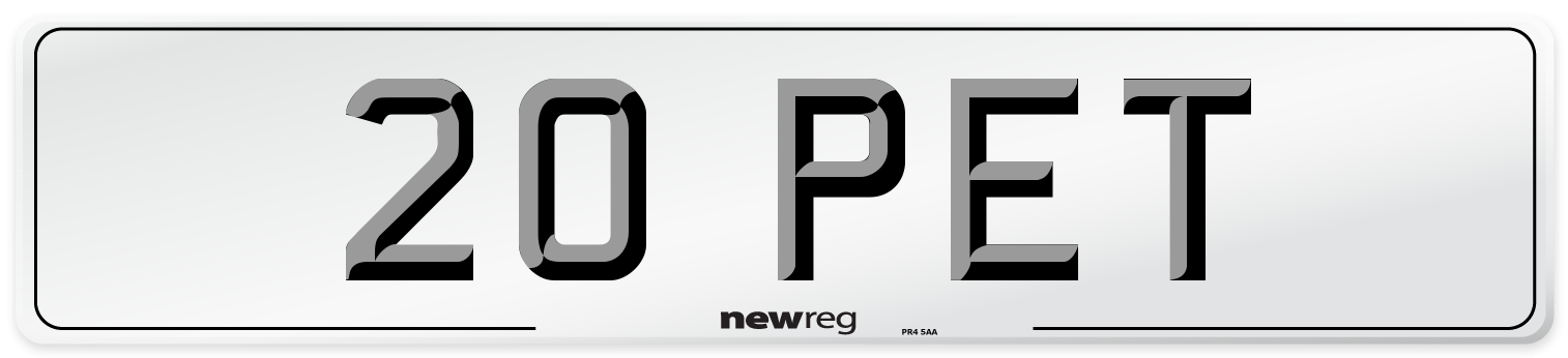 20 PET Front Number Plate