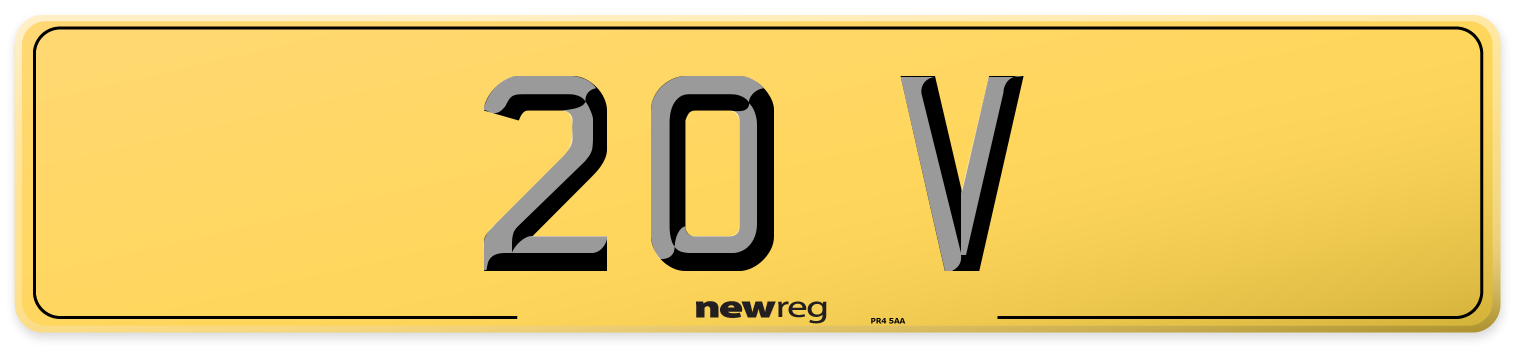 20 V Rear Number Plate