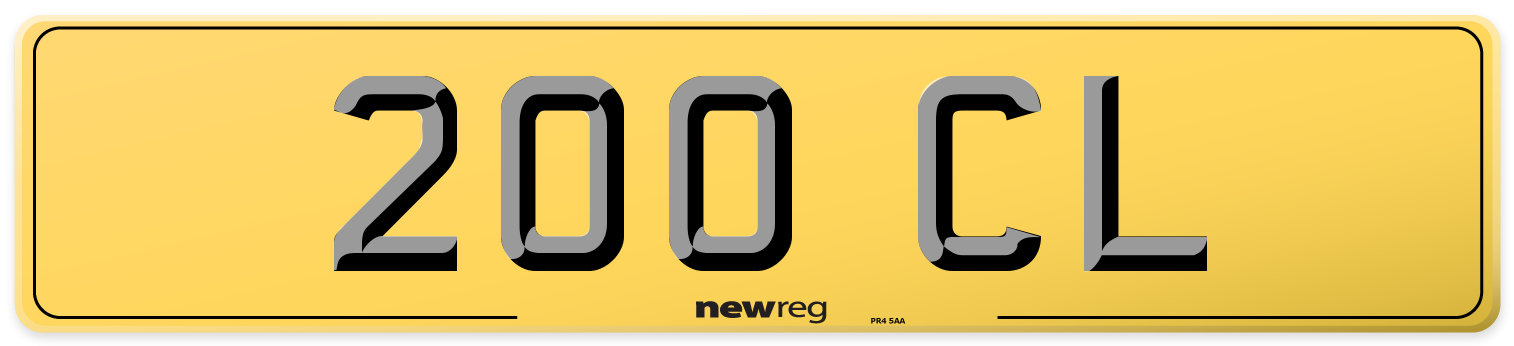 200 CL Rear Number Plate