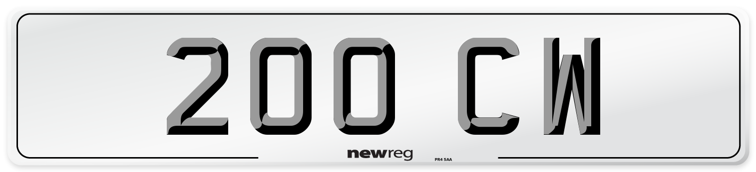 200 CW Front Number Plate