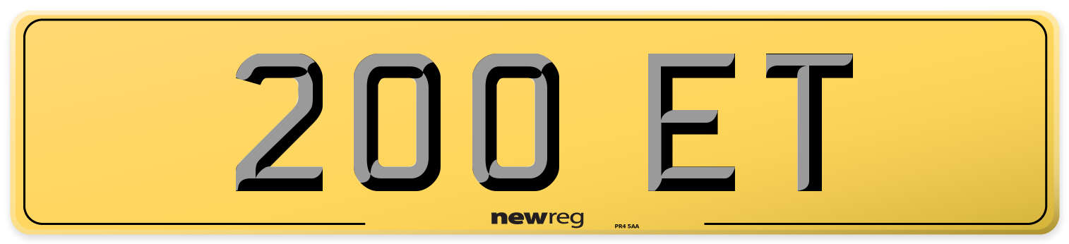 200 ET Rear Number Plate