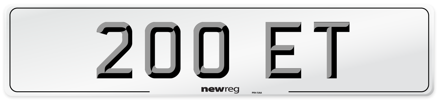 200 ET Front Number Plate