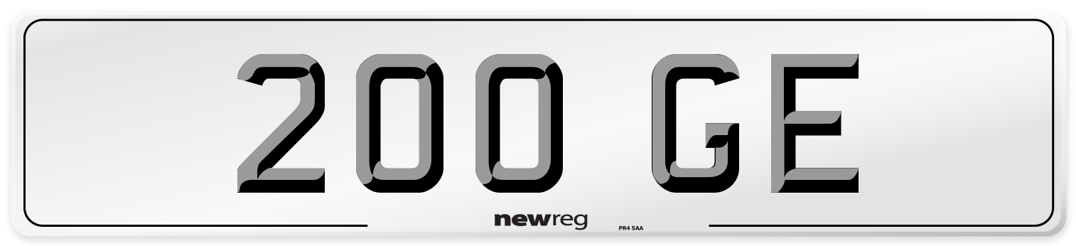 200 GE Front Number Plate