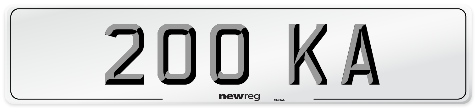200 KA Front Number Plate