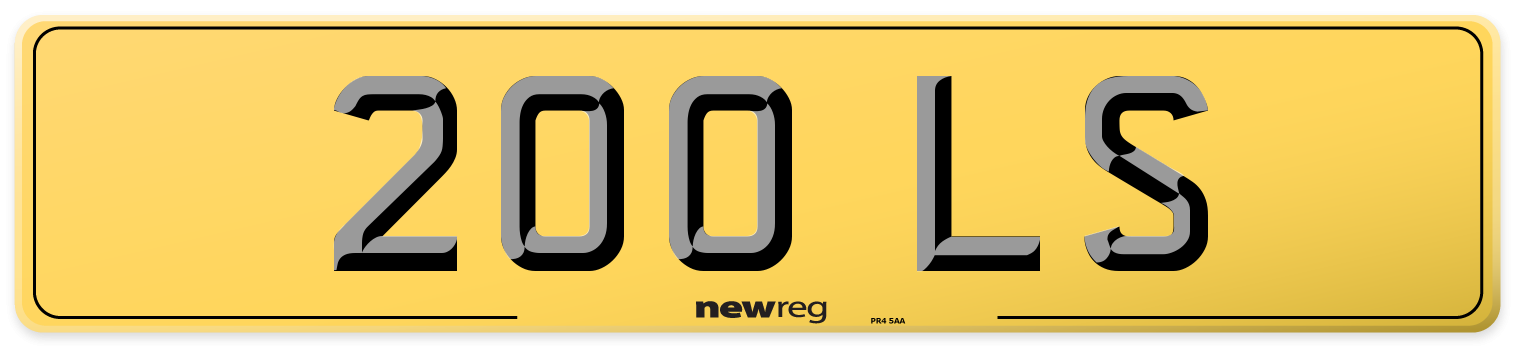 200 LS Rear Number Plate