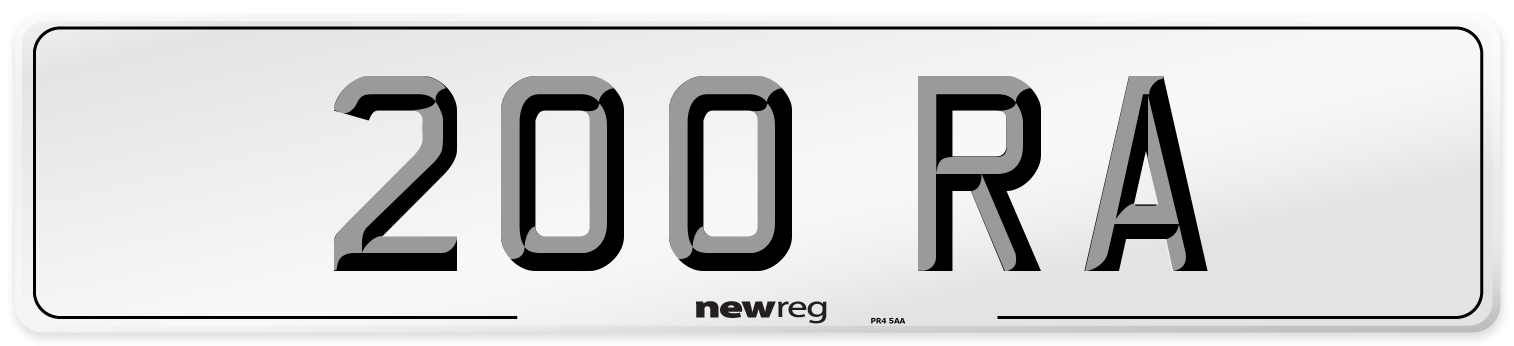 200 RA Front Number Plate