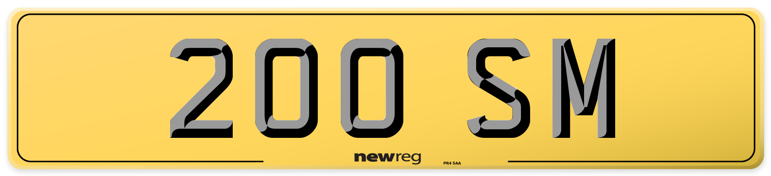 200 SM Rear Number Plate
