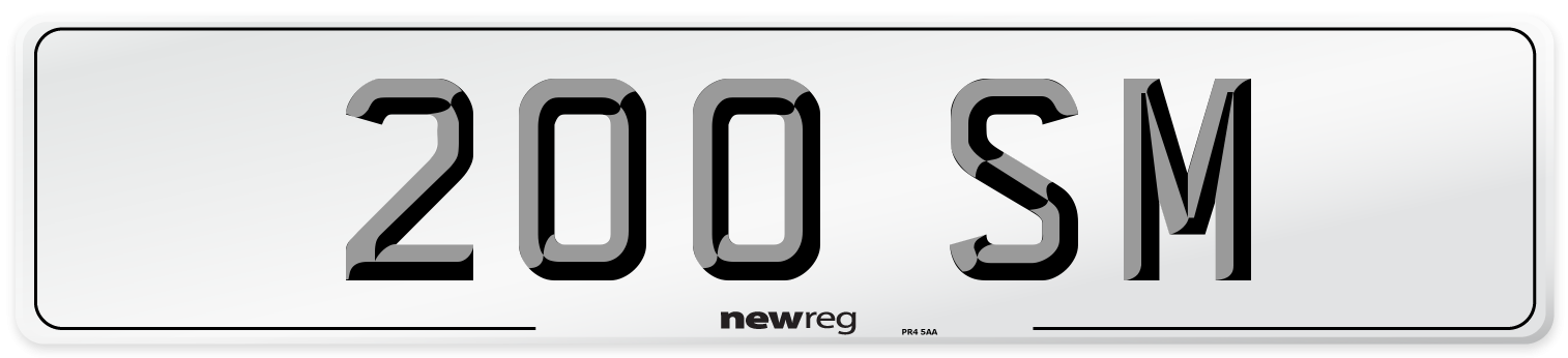 200 SM Front Number Plate