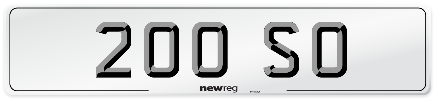 200 SO Front Number Plate
