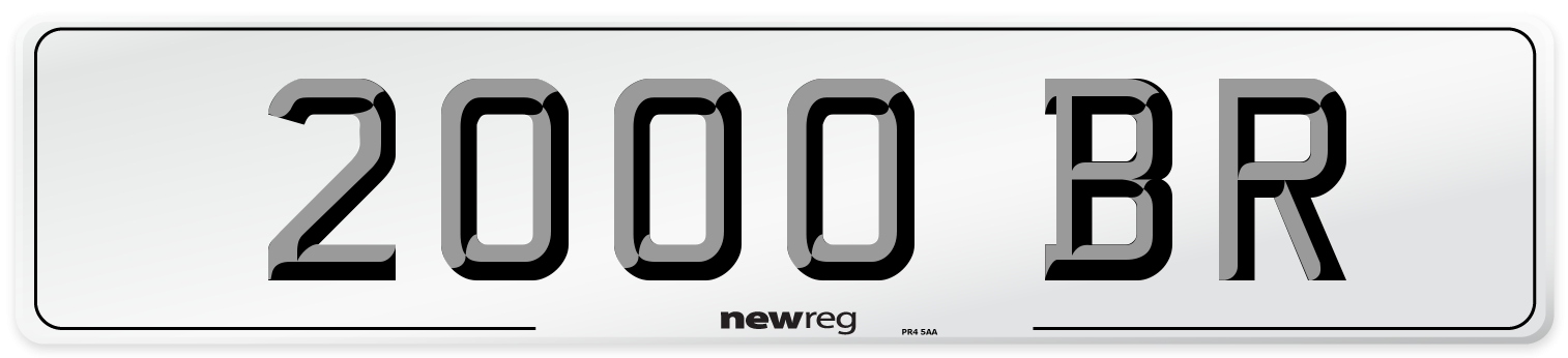 2000 BR Front Number Plate