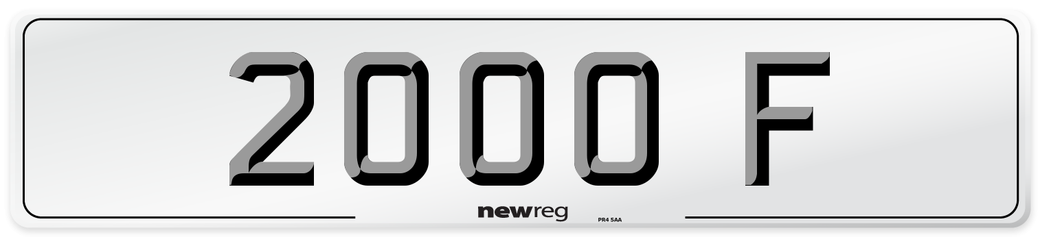 2000 F Front Number Plate