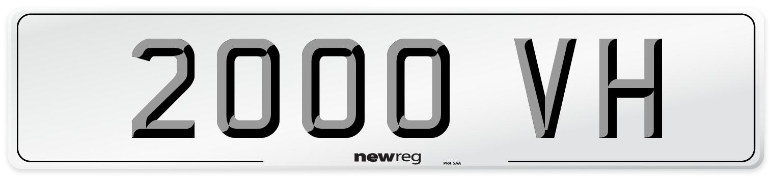 2000 VH Front Number Plate