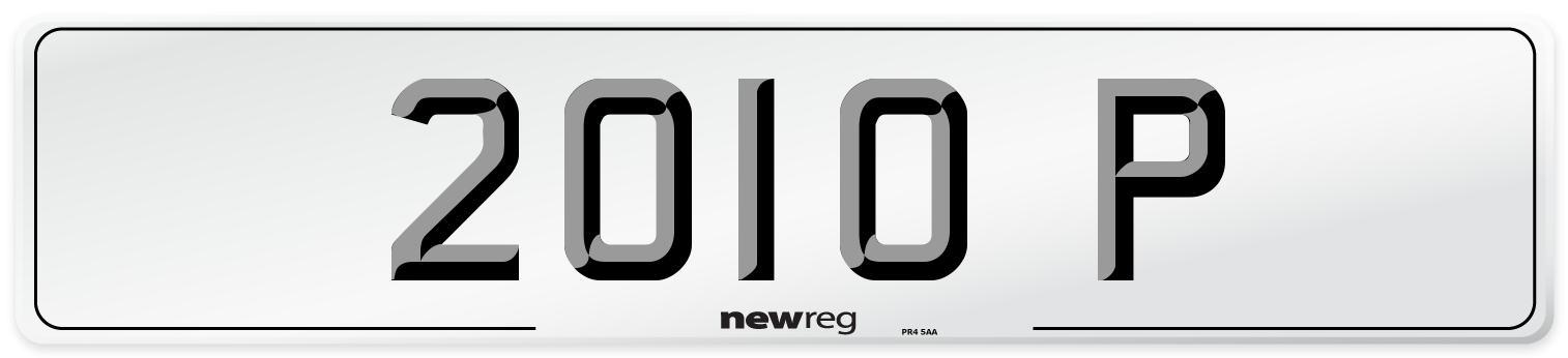 2010 P Front Number Plate