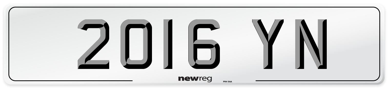 2016 YN Front Number Plate