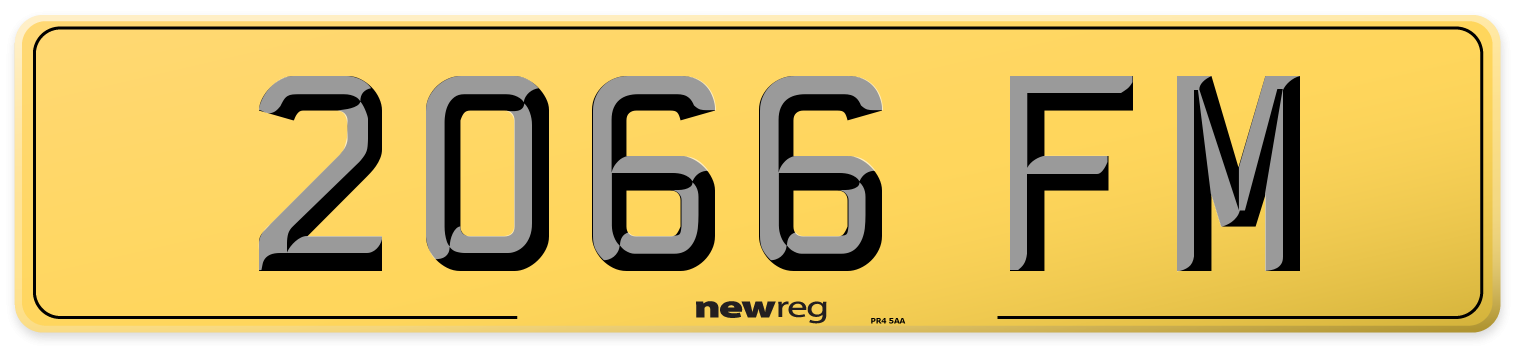 2066 FM Rear Number Plate