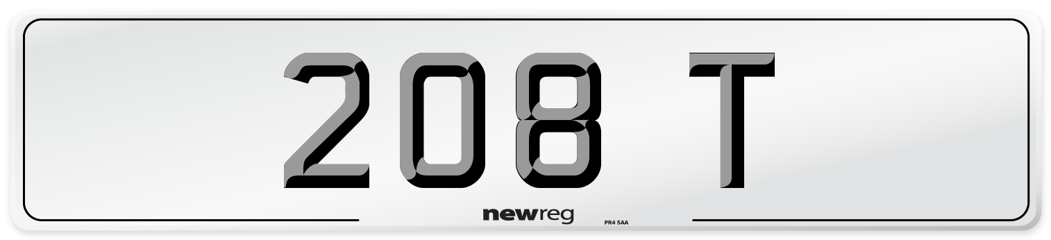 208 T Front Number Plate