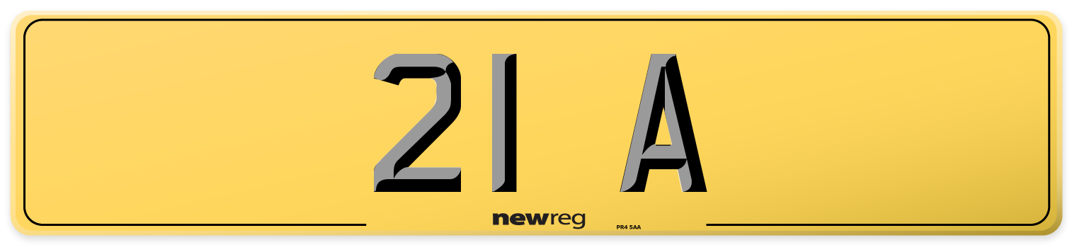 21 A Rear Number Plate