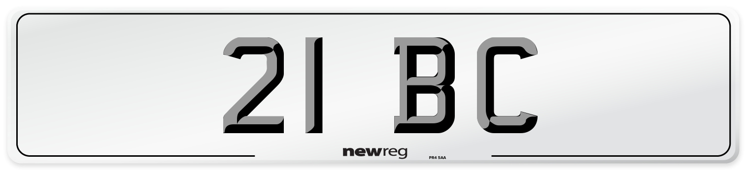21 BC Front Number Plate