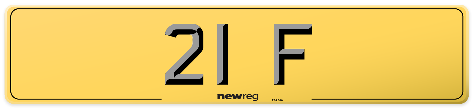 21 F Rear Number Plate