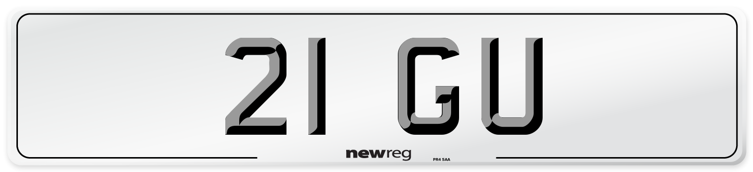 21 GU Front Number Plate