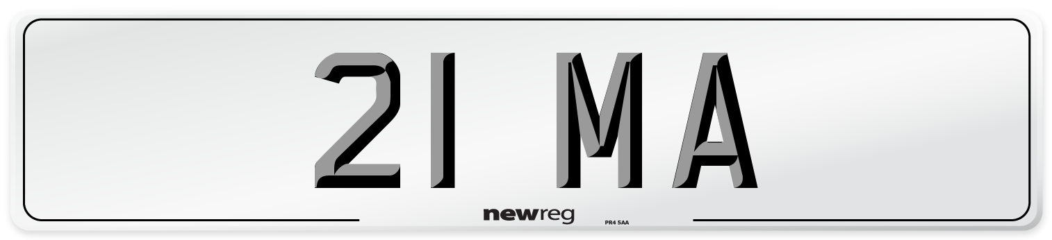 21 MA Front Number Plate