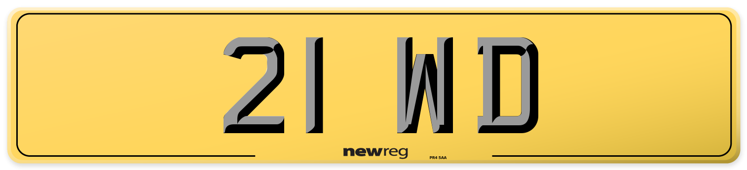 21 WD Rear Number Plate