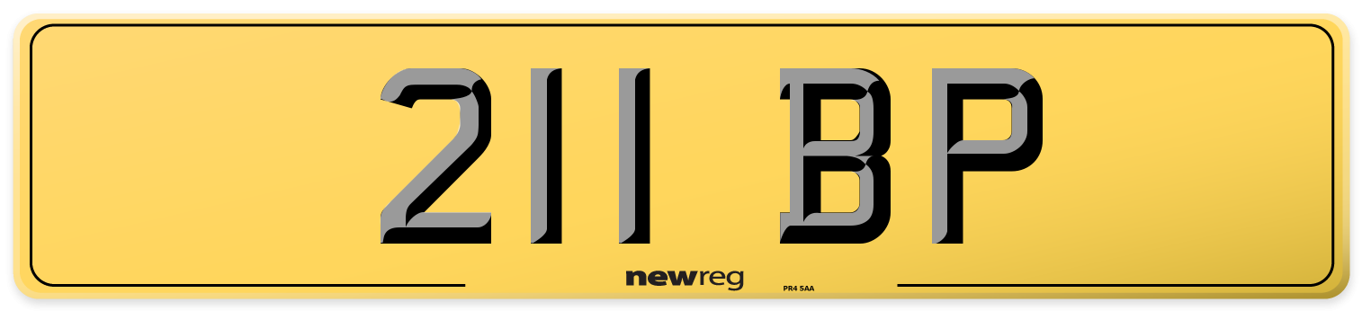 211 BP Rear Number Plate
