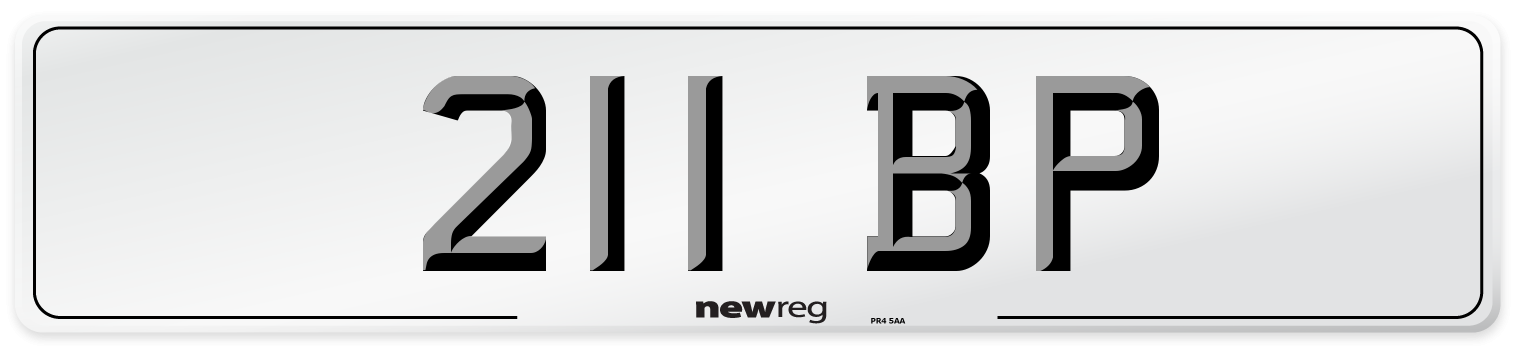 211 BP Front Number Plate