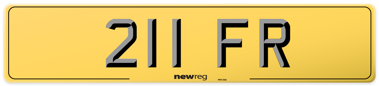 211 FR Rear Number Plate