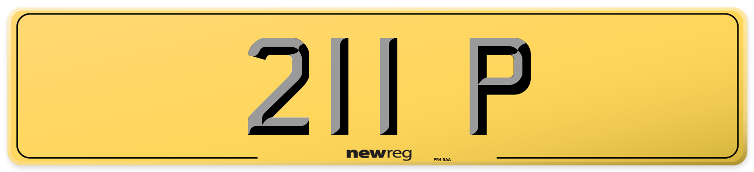 211 P Rear Number Plate