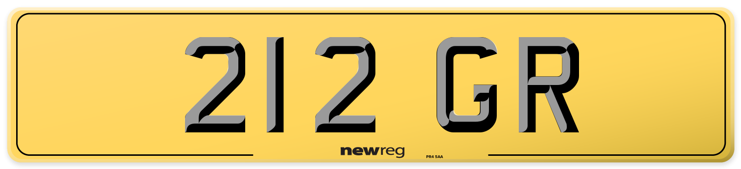 212 GR Rear Number Plate