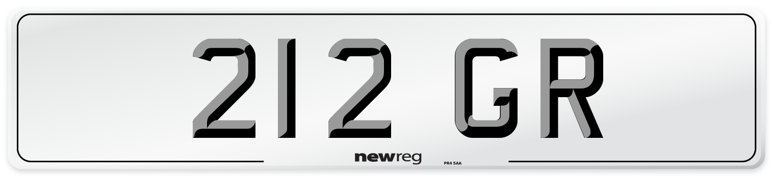 212 GR Front Number Plate