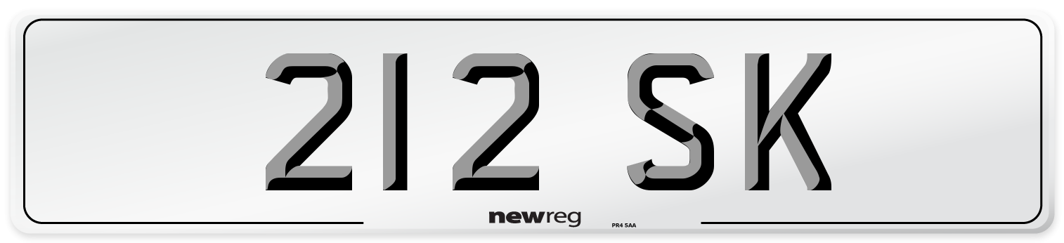 212 SK Front Number Plate