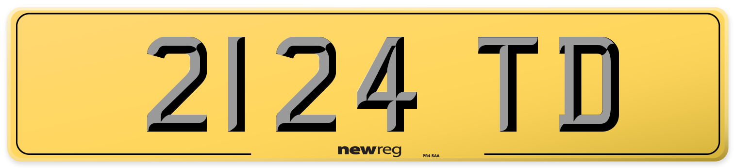 2124 TD Rear Number Plate